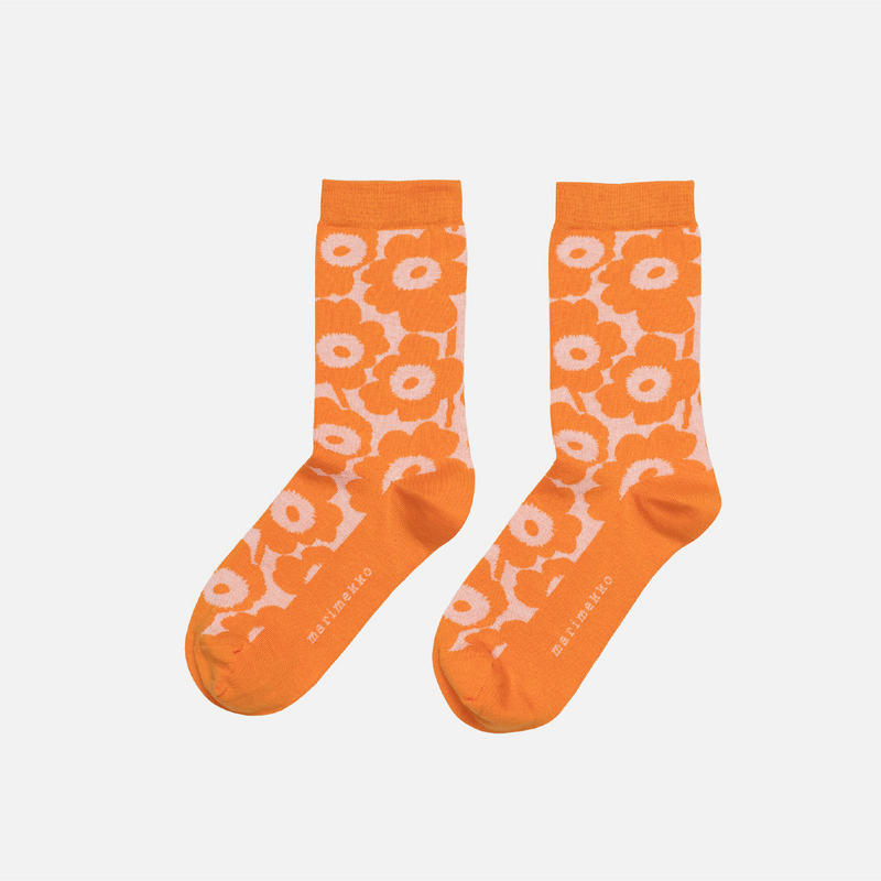 Linjaus Unikko Socken Orange/ Rosa