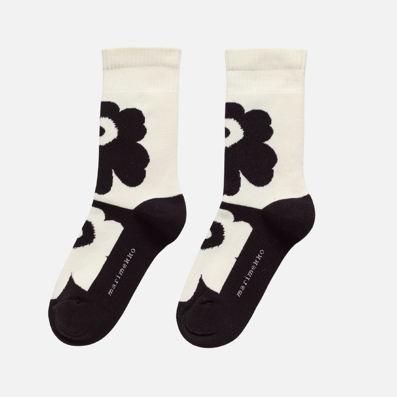 Pirtti Unikko Socken Weis/Schwarz