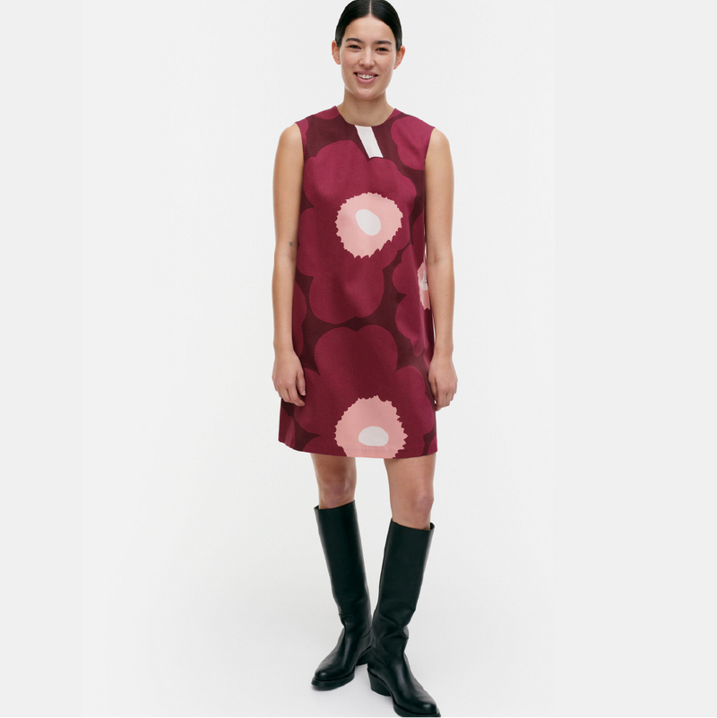 Siluetti Unikko Kleid Weinrot/Rosa