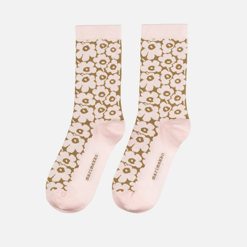 Linjaus Pikkuinen Unikko Socken Beige/ Rosa