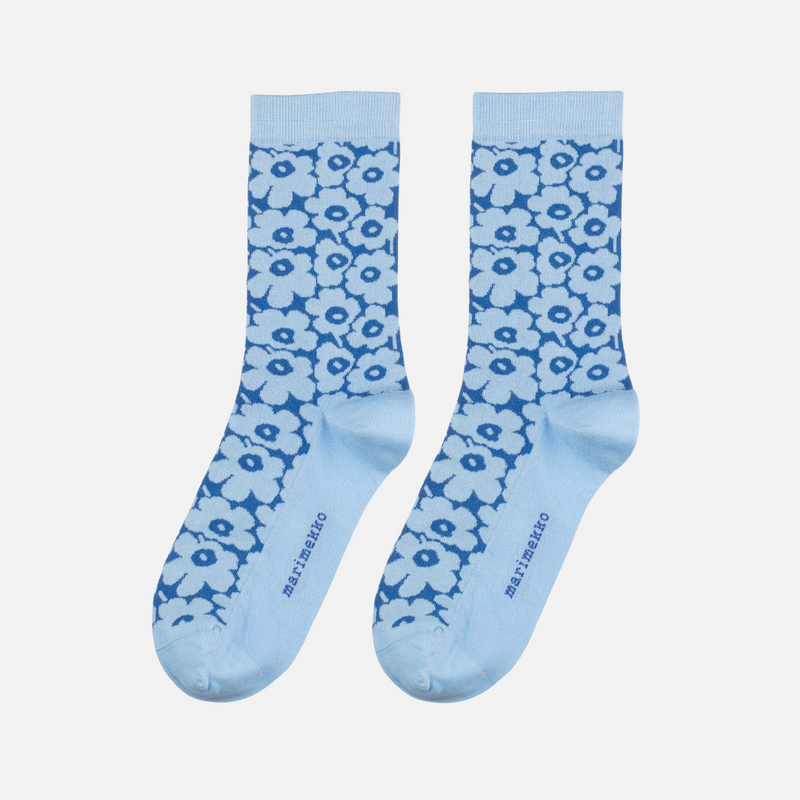 Linjaus Pikkuinen Unikko Socken Blau/ Hellblau