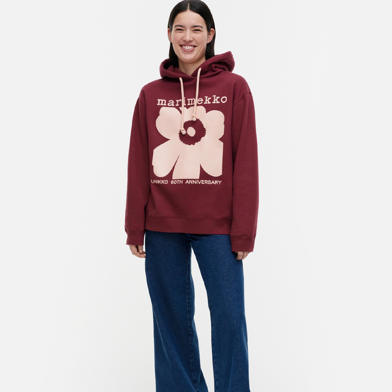 Luuppi Unikko Hoodie Weinrot/Rosa