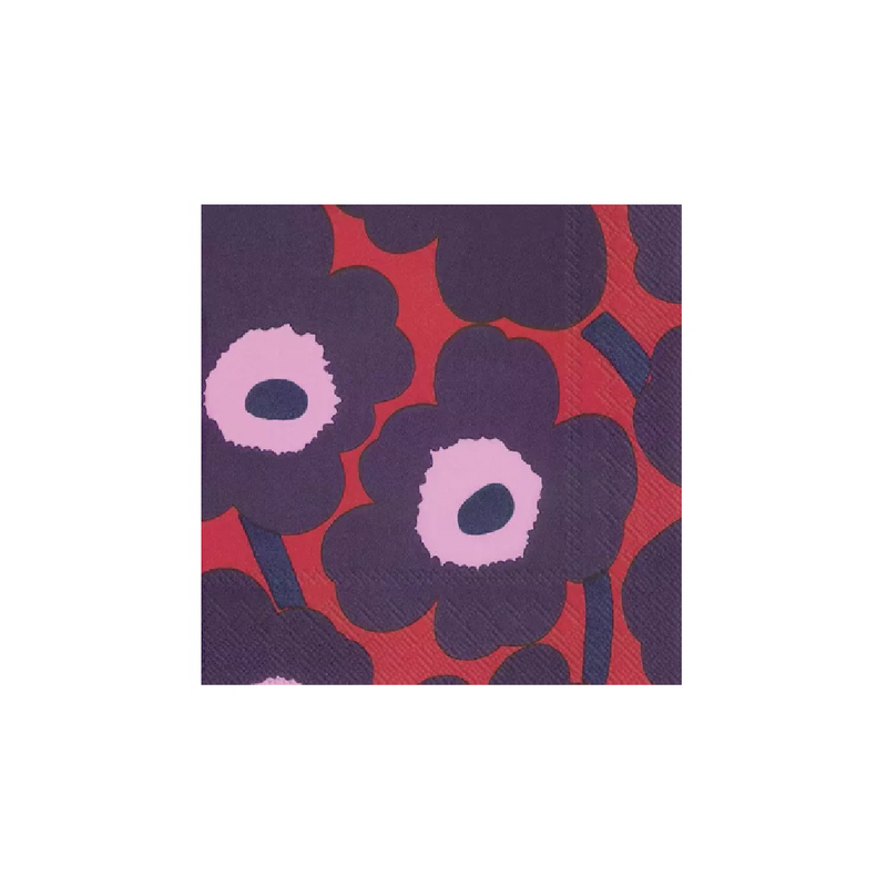 Unikko Papierservietten 25x25cm Violett/Rot